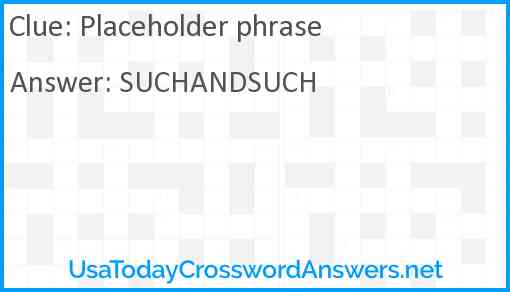 Placeholder phrase Answer