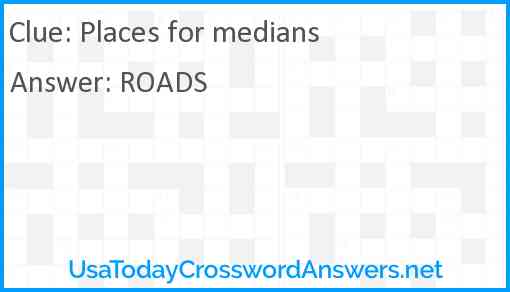 Places for medians Answer
