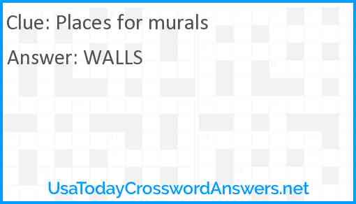 Places for murals Answer