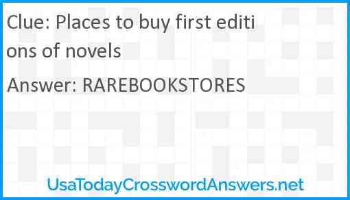 Places to buy first editions of novels Answer