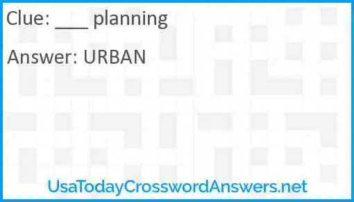 ___ planning Answer