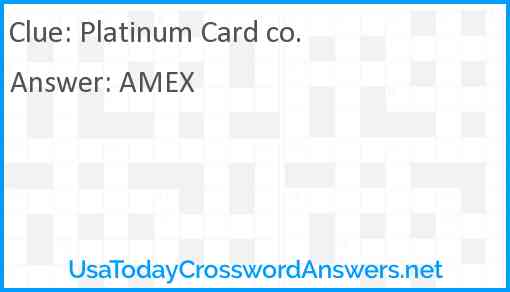 Platinum Card co. Answer