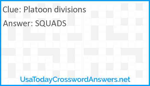 Platoon divisions Answer