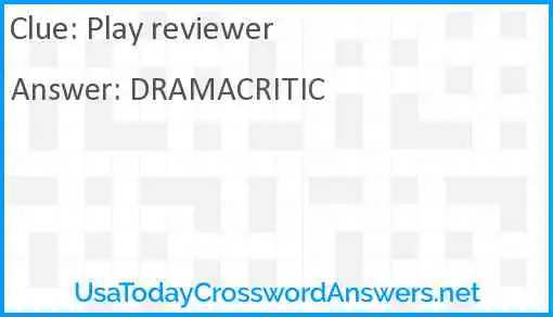 Play reviewer Answer
