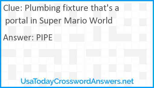 Plumbing fixture that's a portal in Super Mario World Answer