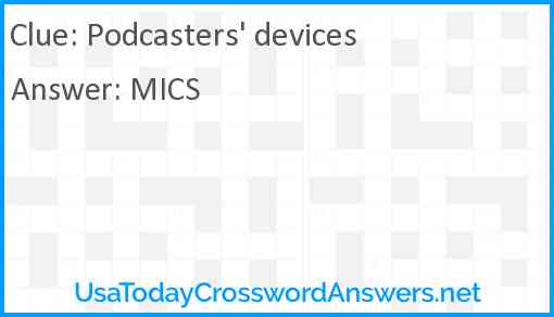Podcasters' devices Answer