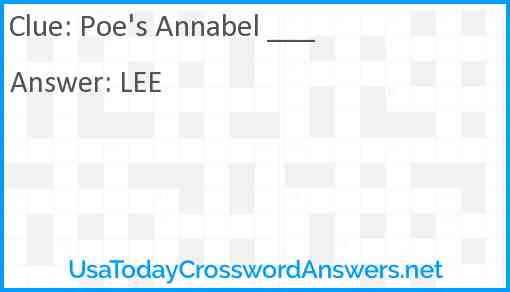 Poe's Annabel ___ Answer