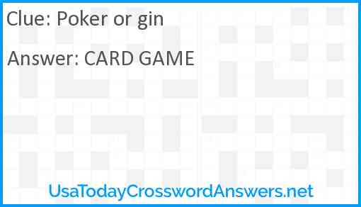 Poker or gin Answer