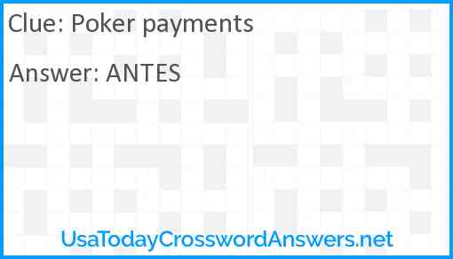 Poker payments Answer