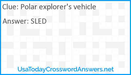 Polar explorer's vehicle Answer