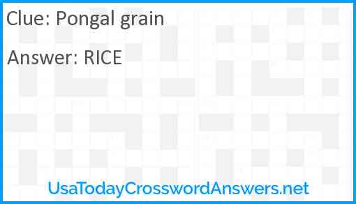 Pongal grain Answer