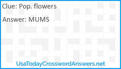 Pop. flowers Answer