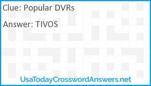 Popular DVRs Answer