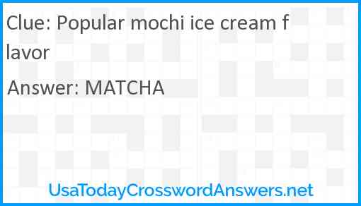Popular mochi ice cream flavor Answer