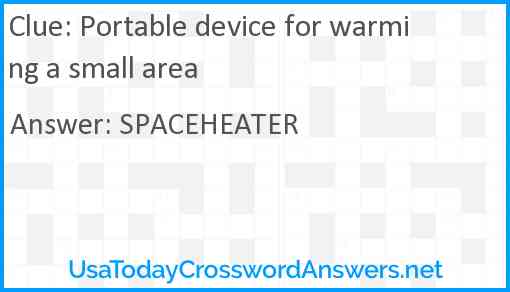 Portable device for warming a small area Answer