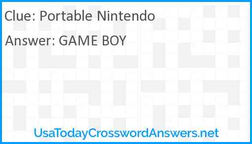 Portable Nintendo Answer