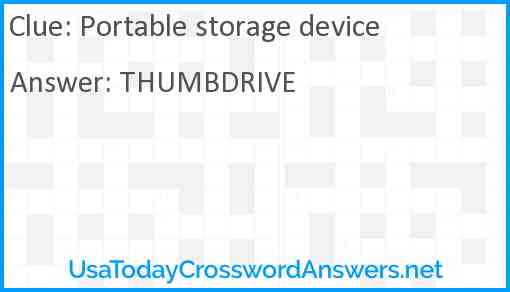 Portable storage device Answer