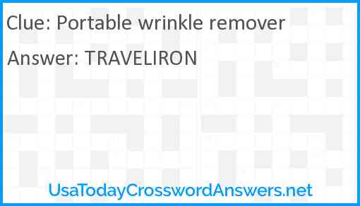 Portable wrinkle remover Answer