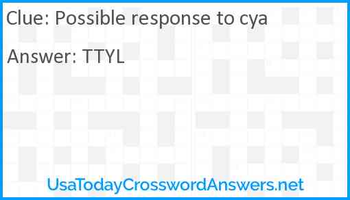 Possible response to cya Answer