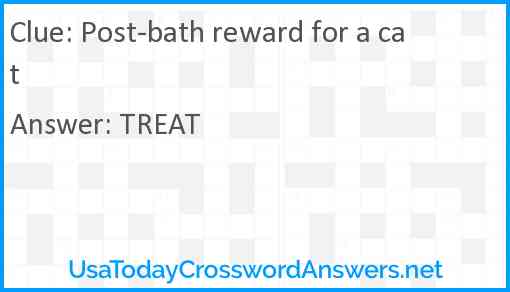 Post-bath reward for a cat Answer
