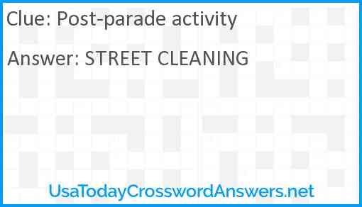 Post-parade activity Answer