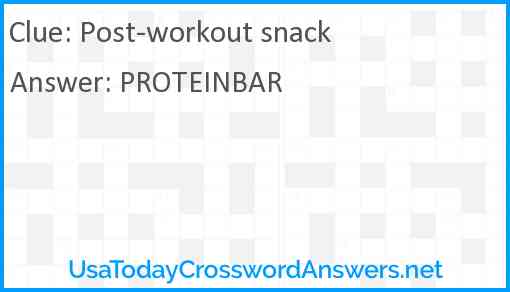 Post-workout snack Answer