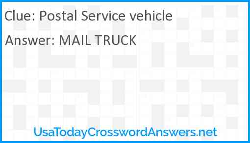 Postal Service vehicle Answer