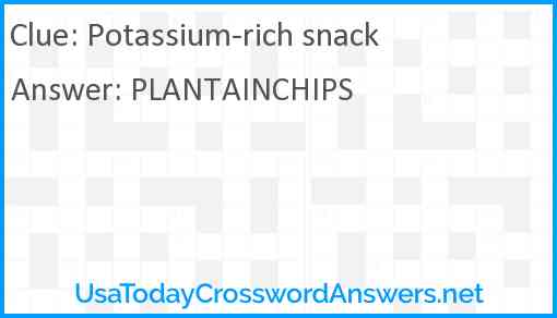 Potassium-rich snack Answer