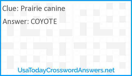 Prairie canine Answer
