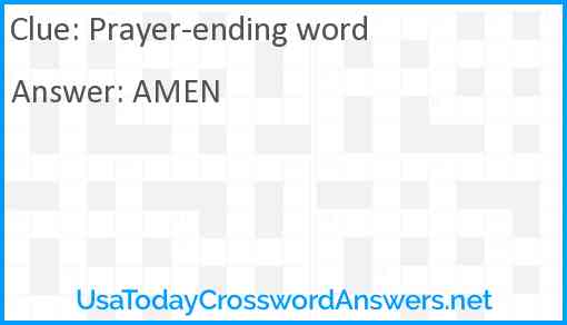 Prayer-ending word Answer