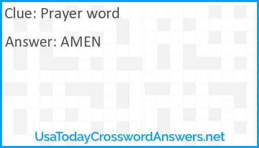 Prayer word Answer