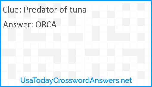 Predator of tuna Answer