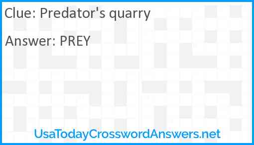 Predator's quarry Answer