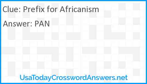 Prefix for Africanism Answer