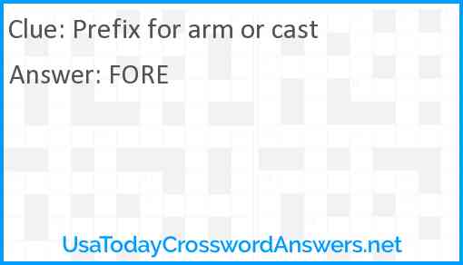 Prefix for arm or cast Answer