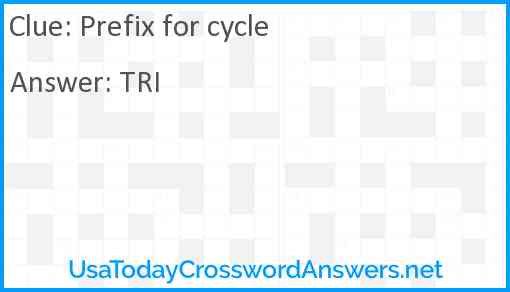 Prefix for cycle Answer