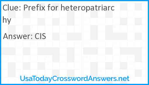 Prefix for heteropatriarchy Answer