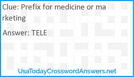 Prefix for medicine or marketing Answer