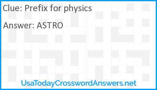 Prefix for physics Answer