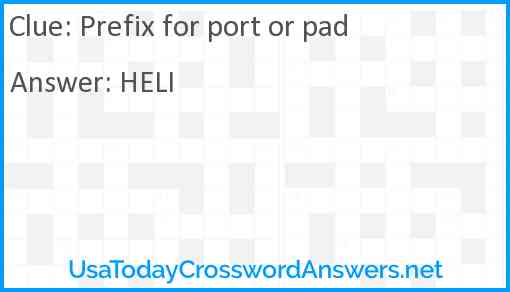Prefix for port or pad Answer