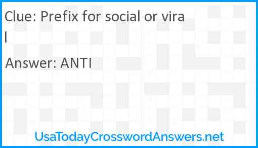 Prefix for social or viral Answer