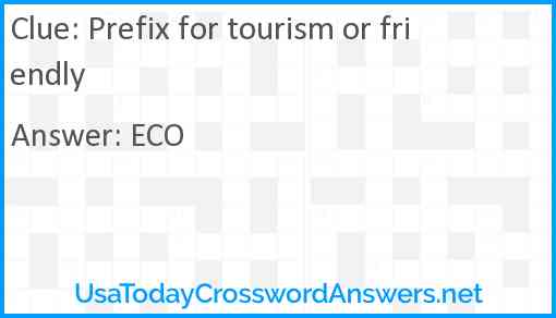 Prefix for tourism or friendly Answer