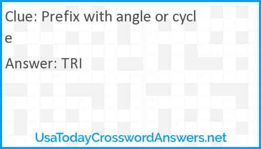 Prefix with angle or cycle Answer