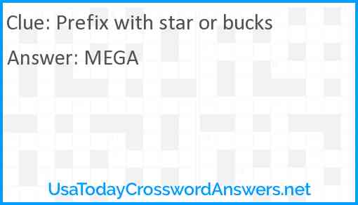 Prefix with star or bucks Answer