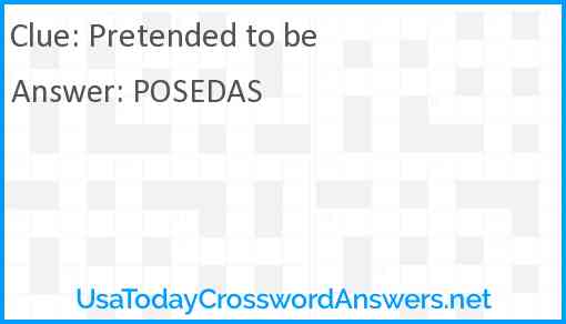 Pretended to be Answer