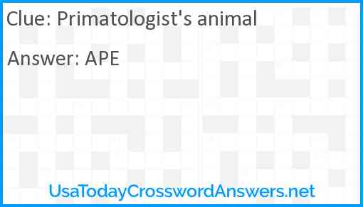 Primatologist's animal Answer