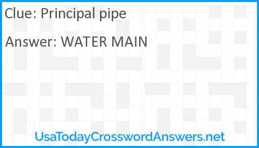 Principal pipe Answer