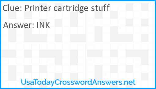 Printer cartridge stuff Answer