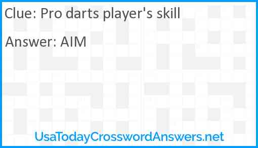 Pro darts player's skill Answer