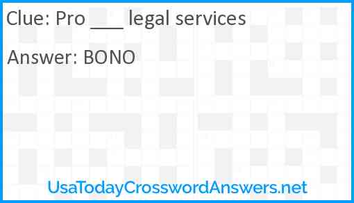 Pro ___ legal services Answer
